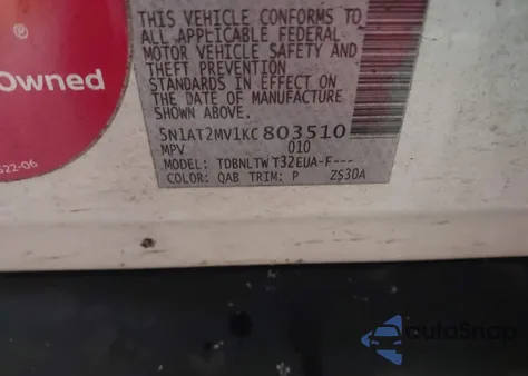 2019 Nissan Rogue Sv from USA, damaged, VIN 5N1AT2MV1KC803510